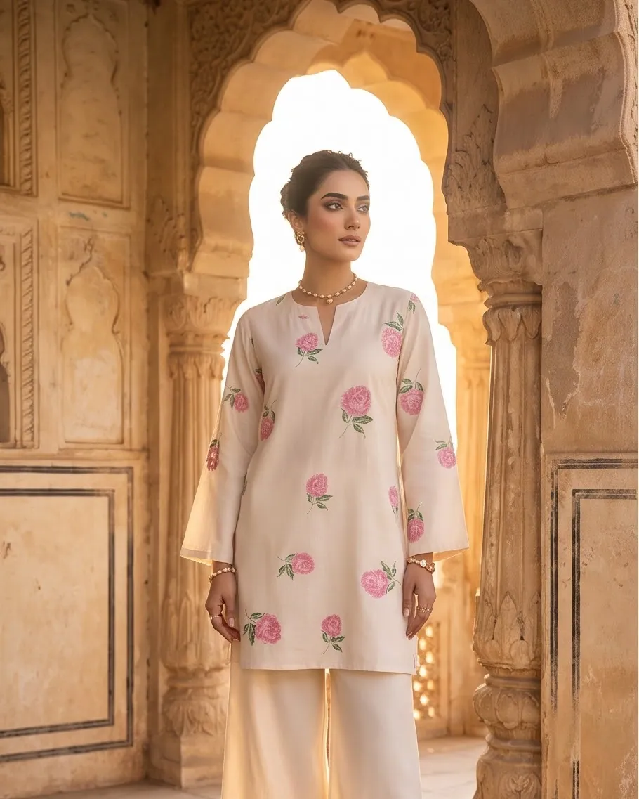 Women in Chulbuli kurtis in a garden